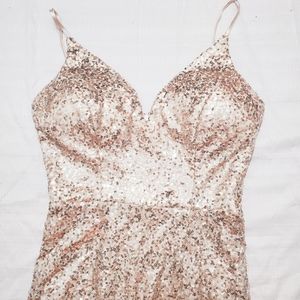 SOLD B. Smart Gold Sequin Evening Gown